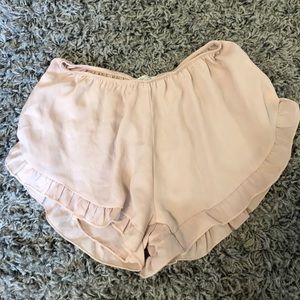 Sheer pink Brandy Meville shorts!